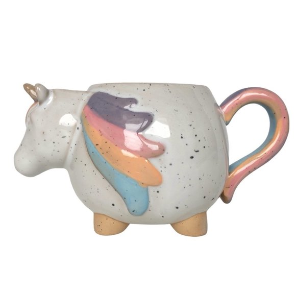 Urban Outfitters Unicorn Rainbow Speckled Tea Mug NWT - Picture 3 of 9